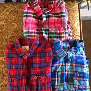 3 Hollister Flannels